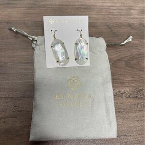 Kendra Scott Esme Mother of Pearl Silver Earrings (NWT)